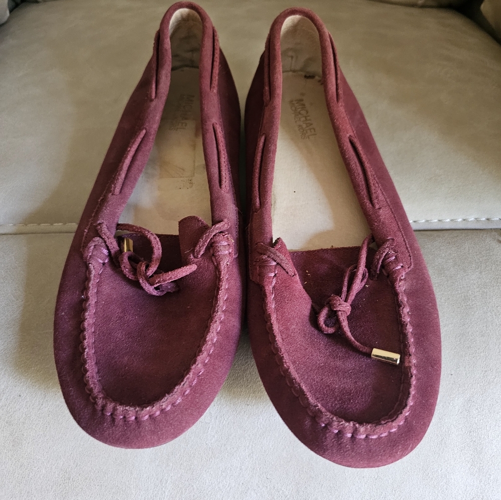 Michael‎ Kors suede burgundy moccasins/loafers size 11 - Picture 3 of 10
